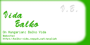 vida balko business card
